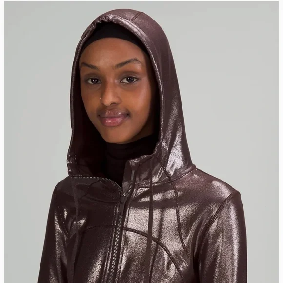 043.Lululemon Define hooded jacket shine radiant foil print French press sizes 8 - Picture 4 of 16